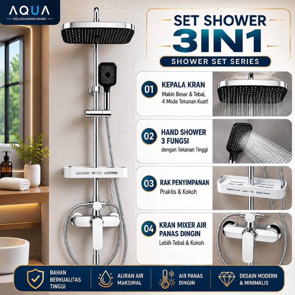 SHOWER SILVER 4 IN 1